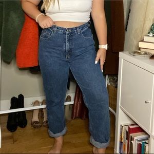 Dark wash mom jeans